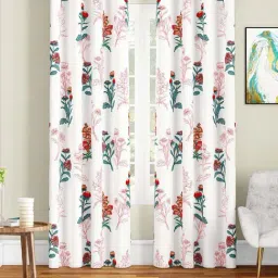SEJ by Nisha Gupta Off-White Polyester 9 Ft. Long Door Curtain - Set of 2-32