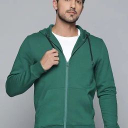 ALCIS Green Regular Fit Printed Sports Hoodies-image-86