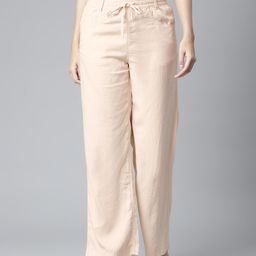 Marks & Spencer Women Beige Solid Trousers-picture-41