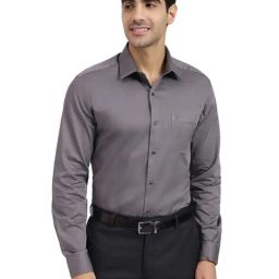 Arrow Grey Cotton Slim Fit Shirt-picture-6