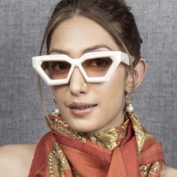 Ted Smith Brown Cat Eye UV Protection Unisex Sunglasses-image-14