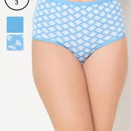 Clovia Blue Abstract Print Hipster Panty (Pack of 3)-25