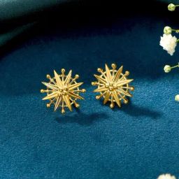 P.N.Gadgil Jewellers 22KT (916) BSI Gold Celestial Sun Stud Earring for Women-image-61