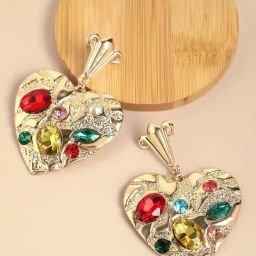 Sohi Gold Plated Designer Stone Party Drop Earrings-6