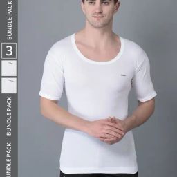 Dollar Bigboss White Cotton Regular Fit Vest - Pack Of 3-picture-22