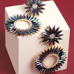 Sohi Gold Plated Designer Stone Party Drop Earrings-13