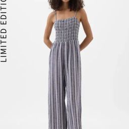 GAP Navy Blue Relaxed Fit Striped Jumpsuit-image-12