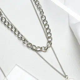 Joker & Witch Chain Links Nodo Silver Layered Necklace image 1