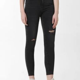 Only Black Cotton Distressed Skinny Fit Mid Rise Jeans-image-70