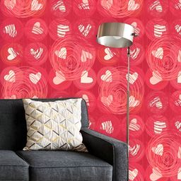 ArtzFolio Printed UV-Resistant Anti-Bacterial Doodle HeartsPeel & Stick Wallpaper-image-26