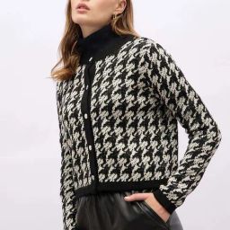 Styli Black Chequered Cardigan-24