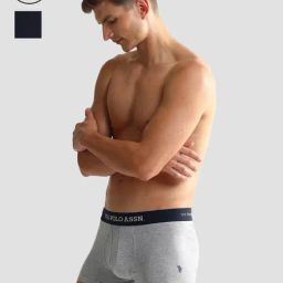 U.S. Polo Assn. Grey Melange & Navy Trunks - Pack of 2-picture-38