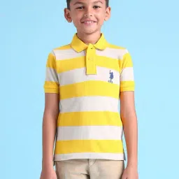 U.S. Polo Assn. Boys Yellow Horizontal Stripes Polo Shirt-picture-30