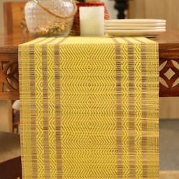 Peepul Tree Lemon Yellow Natural Plant Threads Woven Table Runner-image-54