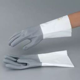 AS ONE Urethane Gloves Solvent Resistant Polyurethane Grey & White Size 260 mm, No.1-picture-32