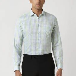 Van Heusen Multicolored Slim Fit Checks Shirt-image-18