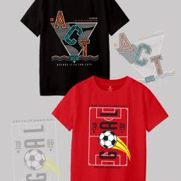 Codez Kids Black & Red Printed T-Shirt (Pack Of 2)-image-76