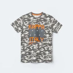 KAPPA Boys Grey Cotton Camouflage T Shirt-image-45