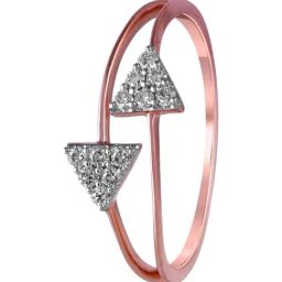 P.C. Chandra Jewellers 14KT (585) Rose Gold and Diamond Finger Ring for Women-image-34