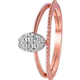 P.C. Chandra Jewellers 14KT (585) Rose Gold and Diamond Finger Ring for Women-image-31