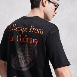 WROGN Typography Printed Drop-Shoulder Sleeves Pure Cotton Oversized T-shirt-image-14