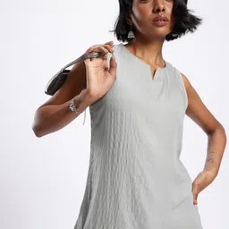 Anouk Rustic Striped Sleeveless Kurti-picture-16