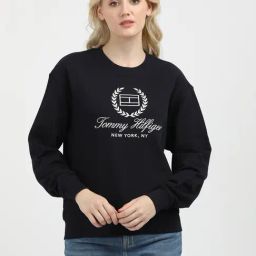 TOMMY HILFIGER Navy Cotton Graphic Print Sweatshirt-image-90