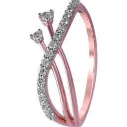 P.C. Chandra Jewellers 14KT (585) Rose Gold and Diamond Finger Ring for Women-image-71