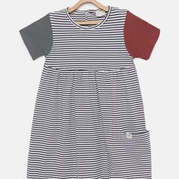 SOFIE & SAM Girls Blue & White Striped Fit and Flare Dress-image-29