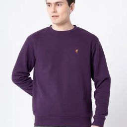 Red Tape Purple Regular Fit Solid Sweatshirt-9