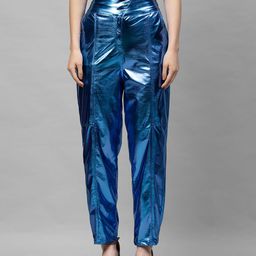 Athena Women Blue Regular Fit Solid Regular Trousers-picture-15