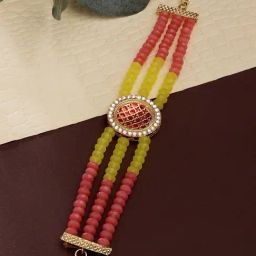 Zaveri Pearls Multicolor Beaded Multistrand Ethnic Bracelet-ZPFK14407-image-32
