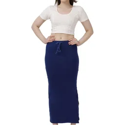 FEMULA Women Blue Solid Cotton Shapewear Petticoat for Saree-picture-48