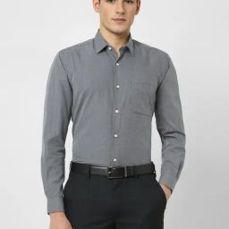 Peter England Black Regular Fit Checks Shirt-image-53