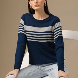 Chemistry Striped Acrylic Pullover-image-32