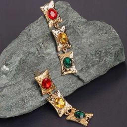 Sohi Gold Plated Designer Stone Party Dangler Earrings-22