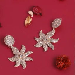 Sohi Gold Plated Designer Stone Party Drop Earrings-2
