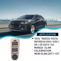 Uno Minda Power Window Switch - Main (4) with Mirror Switch (Driver Side) & Window Lock - Autumn Mist Finish (Golden) (S21103-000M00) image 4