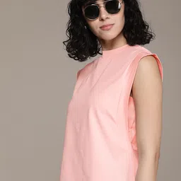 French Connection Solid Cropped T-shirt-image-59