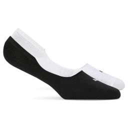 Puma Footie Black-White Cotton Logo Large Socks - Pack of 2-image-66
