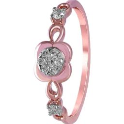 P.C. Chandra Jewellers 14KT (585) Rose Gold and Diamond Finger Ring for Women-image-66