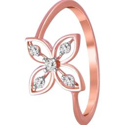 P.C. Chandra Jewellers 14KT (585) Rose Gold and Diamond Finger Ring for Women-image-40