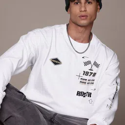 The Roadster Lifestyle Co. Typography Print Relaxed Fit Sweatshirt-picture-40