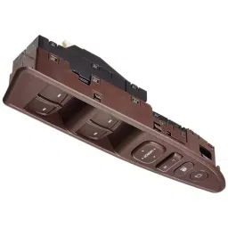 Uno Minda Power Window Switch - Main (4) with Mirror Switch & Window Lock - Brown Finish (S21073-000E00) image 2