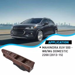 Uno Minda Power Window Switch - Main (4) with Mirror Switch & Window Lock - Brown Finish (S21073-000E00) image 4