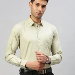 Ramraj Green Cotton PolyCotton Regular Fit  Shirts-image-67