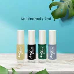 Neyah Set Of 4 Playin Pastel Nail Polish - 7ml Each -Matte Plyin-Noir-Forest Green-Thistle image 3