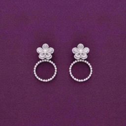 Kai Jewel Sterling Silver Argent Elegance Floral Drop Earrings for Women-image-84
