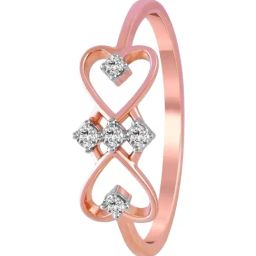 P.C. Chandra Jewellers 14KT (585) Rose Gold and Diamond Finger Ring for Women-image-49