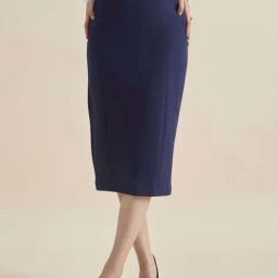 Powersutra Navy Blue Regular Fit Skirt-image-5